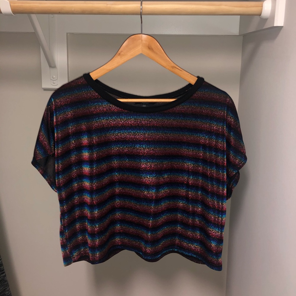 Metallic Crop Shirt